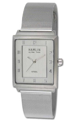 Rectangular Steel Case Silver Tone Dial (HAMM0347:002)