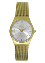Gold Plated Mesh Band Silver Tone Sunray Dial (HAML0904:003)